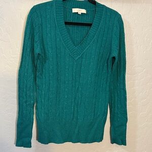 LOFT Teal V-Neck Sweater